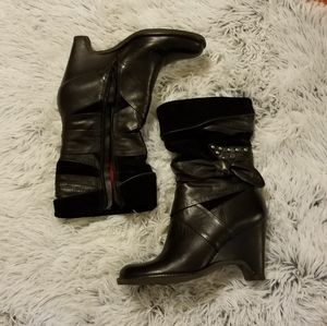 Bronx heels leather  boots size 8